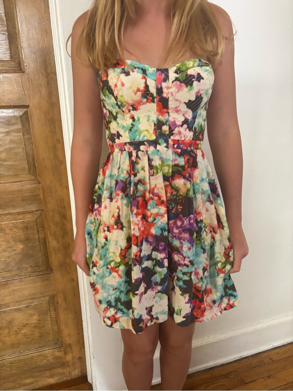 Floral Strapless Women’s Dress in Multicolor